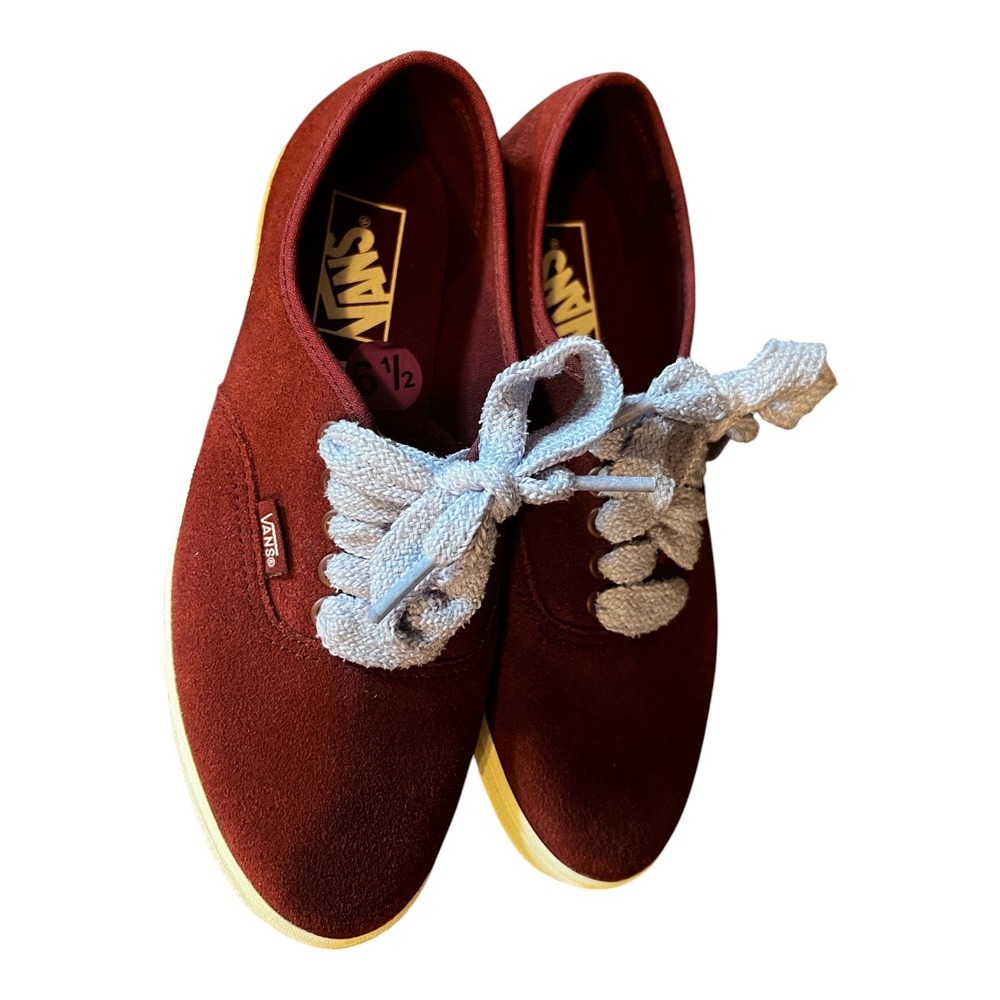 Vans‎ Authentic Burgundy Suede Low Top Sneakers Mens 6.5 Womens 8 500714 Maroon
